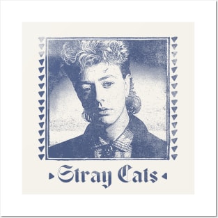 Stray Cats // Rockabilly Faded Style Fan Design Posters and Art